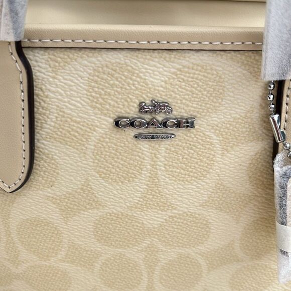 Coach City Mini Tote Bag In Signature Canvas Butter Yellow Crossbody Purse - Picture 6 of 10